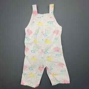 Vintage Health-tex Baby Overalls Bunny Print Pastel USA 6M